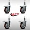 Service Caster 4'' SS Maroon Poly Swivel 3/4'' Expanding Stem Caster Set Total Lock Brake, 4PK SCC-SSEXTTL20S414-PPUB-MRN-34-4 - alternate 4